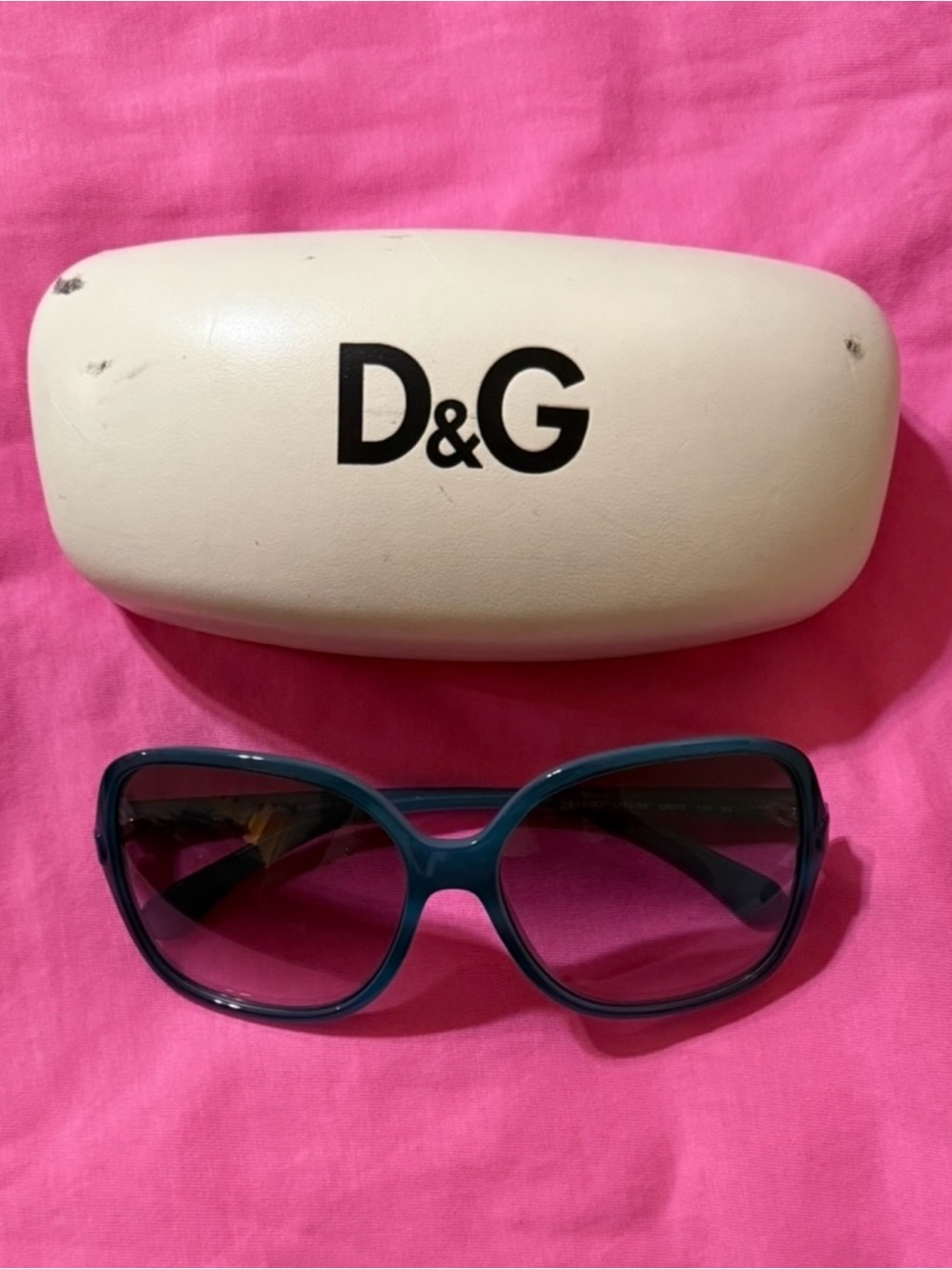 D&G Women's Teal Blue Cat-Eye Sunglasses